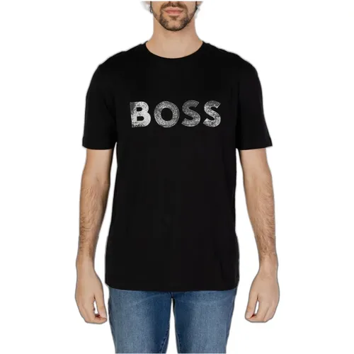 Printed Round Neck T-shirt , male, Sizes: L, XL - Hugo Boss - Modalova