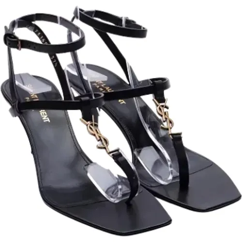 Pre-owned Sandals, female, , Size: 7 1/2 US Pre-owned Leather sandals - Yves Saint Laurent Vintage - Modalova