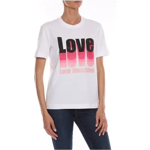 Stylish Women`s T-Shirt , female, Sizes: XS - Love Moschino - Modalova