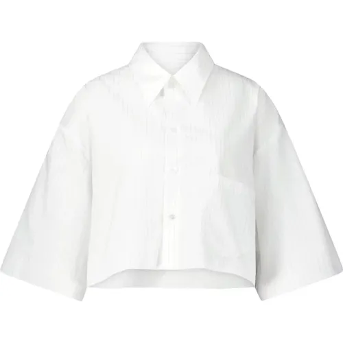Gekürztes Baumwollhemd mit Modernen Details , Damen, Größe: 3XS - Maison Margiela - Modalova