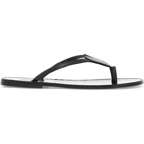 Leder Herzdetail Flip-Flops , Damen, Größe: 39 EU - By Malene Birger - Modalova