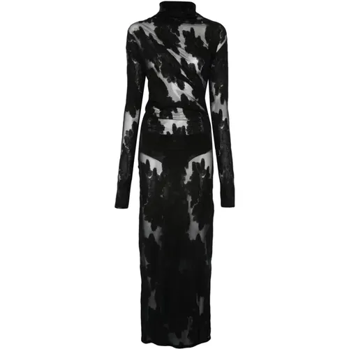 Floral Fil Coupé Long Dress , female, Sizes: ONE SIZE - Amazuin - Modalova