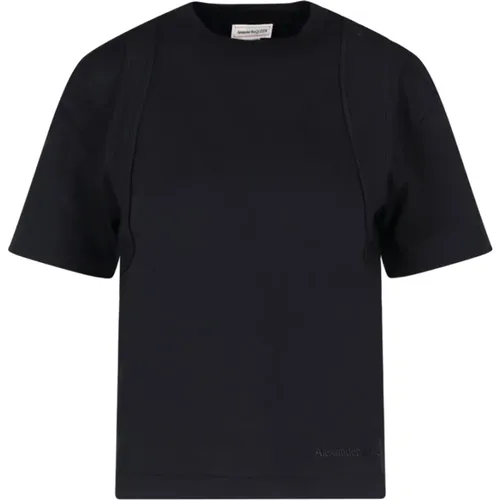 Stilvolle Damen T-Shirts in Schwarz und Grau , Damen, Größe: S - alexander mcqueen - Modalova