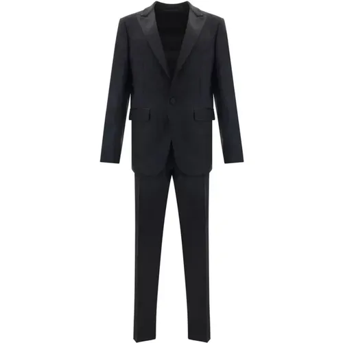 Single Breasted Suits, male, , Size: M Wool Suit with Blazer and Pants - Dsquared2 - Modalova