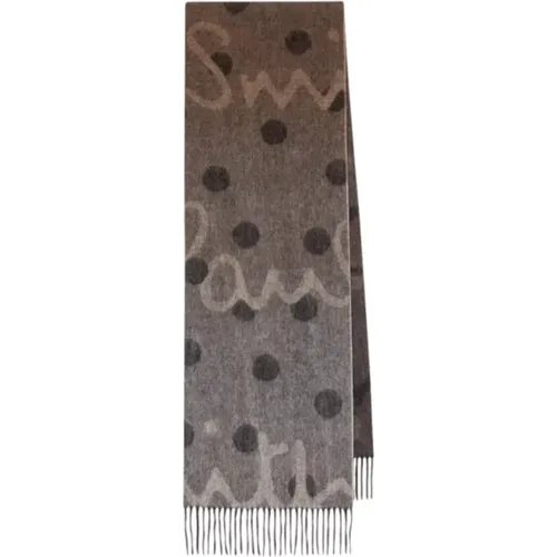 Winter Scarves, unisex, , Size: ONE SIZE Gradient Polka Lambswool-Cashmere Scarf - Paul Smith - Modalova