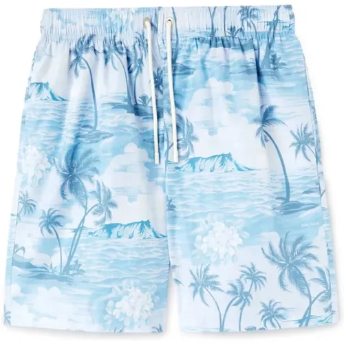 Indigo Sunset Swim Shorts,Sunset Badehose Polyester - Palm Angels - Modalova