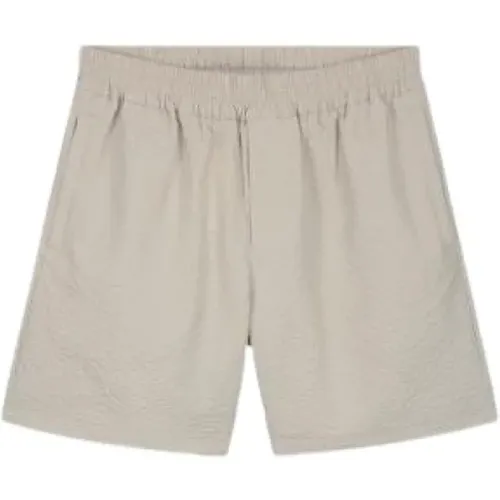 Seersucker Shorts Cement Sommer Must-Have , Herren, Größe: L - Olaf Hussein - Modalova