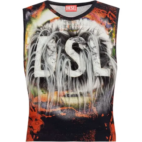 Graffiti Crew Neck Top - Diesel - Modalova