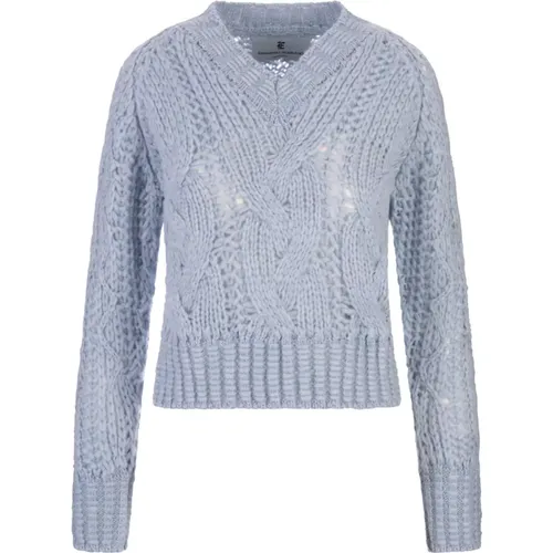 Alpaca V-Neck Sweater , female, Sizes: XS, M - Ermanno Scervino - Modalova