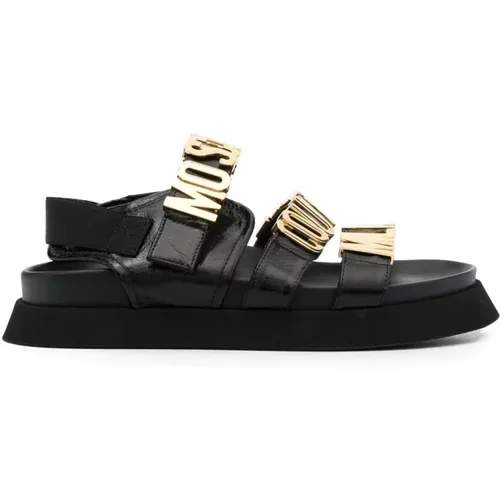 Casual Leather Open Toe Sandals , female, Sizes: 4 UK - Moschino - Modalova