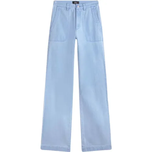 Klassische Straight Cut High Waist Jeans , Damen, Größe: W28 - A.P.C. - Modalova