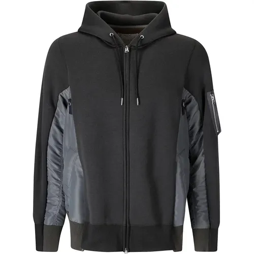 Hooded Sweatshirt with Contrasting Inserts , male, Sizes: S, M - Sacai - Modalova