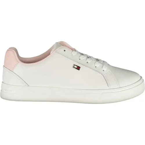Weiße Lace-Up Sneaker mit Kontrastdetails , Damen, Größe: 41 EU - Tommy Hilfiger - Modalova