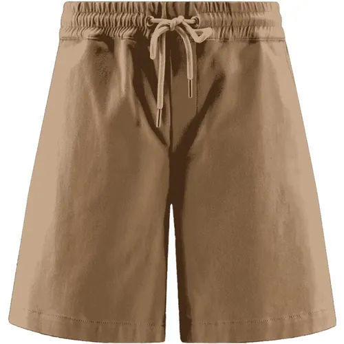 Short Shorts, male, , Size: M Light Brown Gabardine Shorts - Moncler - Modalova