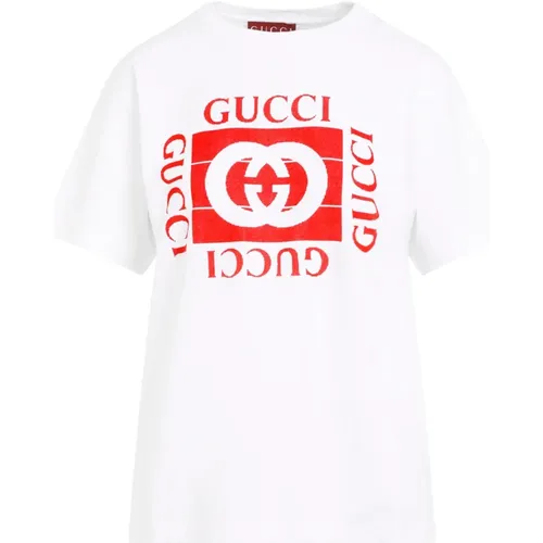 Weiße T-Shirt für Frauen , Damen, Größe: M - Gucci - Modalova