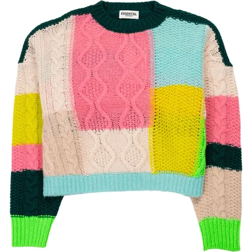 Patchwork-Strickpullover - Essentiel Antwerp - Modalova