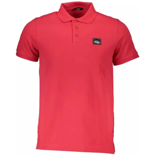 Rotes Baumwoll-Polo-Shirt, Kurzarm, Regular Fit - Cavalli Class - Modalova