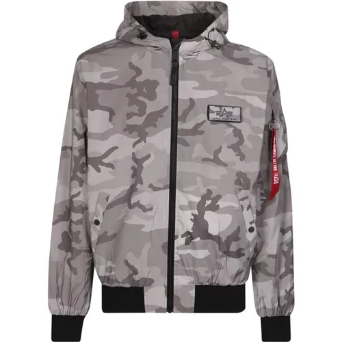 Camouflage print jacket , male, Sizes: L - alpha industries - Modalova