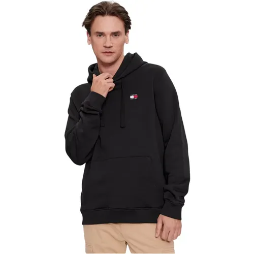 Kultiger Kapuzenpullover - Schwarz , Herren, Größe: M - Tommy Jeans - Modalova