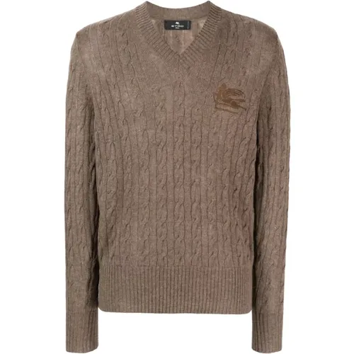 V-neck Knitwear , male, Sizes: L - ETRO - Modalova