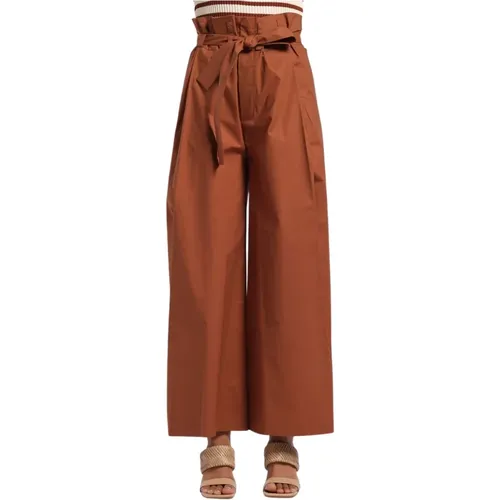 Large trousers with belt , female, Sizes: XS - Erika Cavallini - Modalova