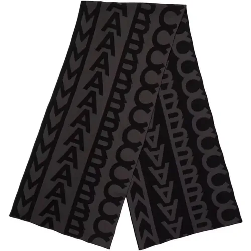 Monogram Knit Grey Scarf , female, Sizes: ONE SIZE - Marc Jacobs - Modalova