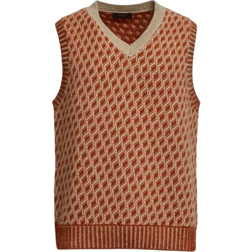 Sleeveless Knitwear, male, , Size: XL V-neck Sleeveless Knitwear - Zanone - Modalova
