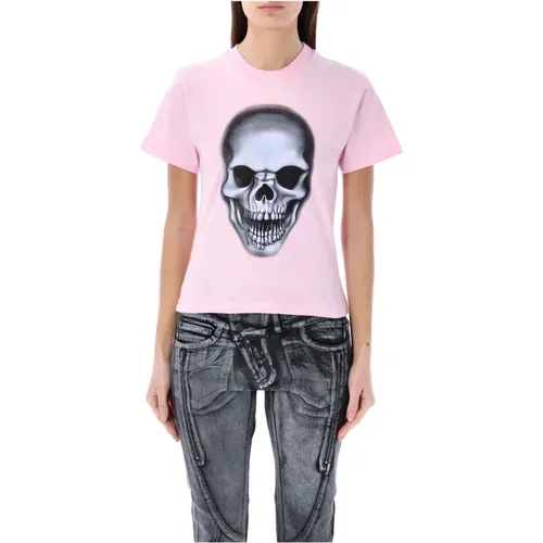 Skull Print Slim-Fit T-Shirt , female, Sizes: M, L, S - Ottolinger - Modalova
