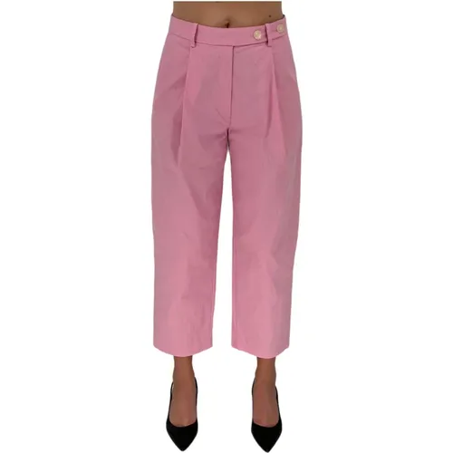Comfortable Lilac Pants with Double Button Closure and Pockets , female, Sizes: M, L - BAUM UND PFERDGARTEN - Modalova