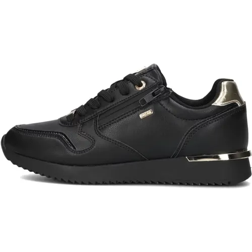 Schwarze Sneakers mit Goldakzenten , Damen, Größe: 36 EU - Mexx - Modalova