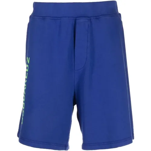 Blaue Casual Baumwoll Shorts - Dsquared2 - Modalova