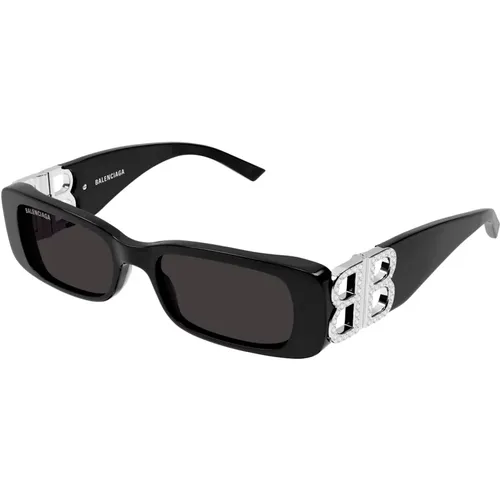 Silver/Grey Sunglasses , female, Sizes: 51 MM - Balenciaga - Modalova