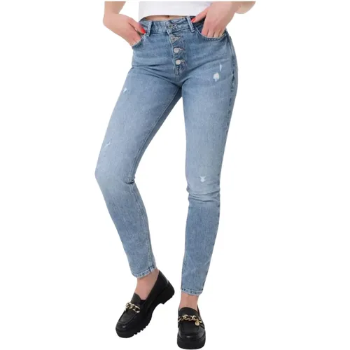 High-Waist Skinny Jeans - Blauer Denim - Guess - Modalova