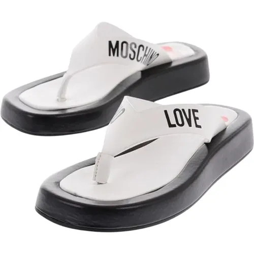 Flip Flops, female, , Size: 8 US Two-Tone Thong Sandals for Summer - Moschino - Modalova