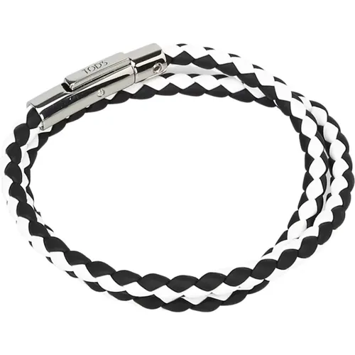 Bracelets, male, , Size: ONE SIZE Double Leather Bracelet - TOD'S - Modalova