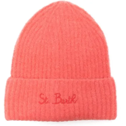 Ribbed Knit Logo Embroidered Hat , female, Sizes: ONE SIZE - MC2 Saint Barth - Modalova