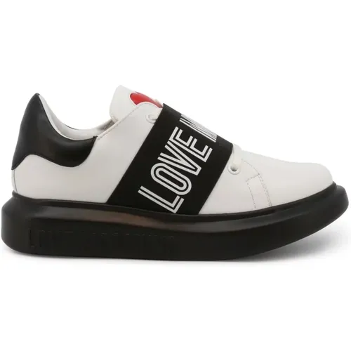 Metall Eyelet Leder Sneakers , Damen, Größe: 36 EU - Love Moschino - Modalova