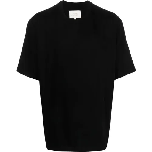 Schwarzes Crew-Neck Baumwoll T-Shirt , Herren, Größe: XL - Studio Nicholson - Modalova
