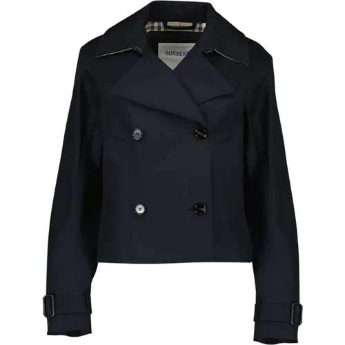 Trench Coats, female, , Size: XS Navy Trench Coat for Women - Burberry - Modalova