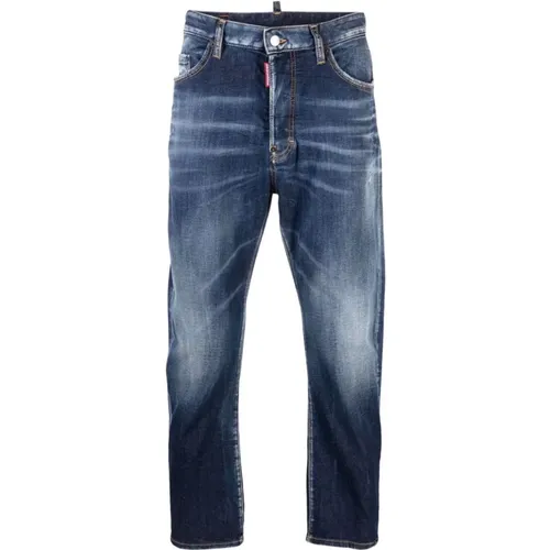 Blaue Distressed Denim Jeans , Herren, Größe: L - Dsquared2 - Modalova