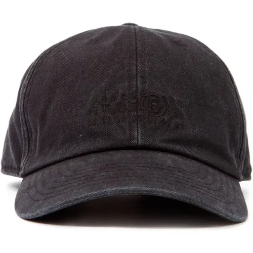 Caps, male, , Size: M Cotton Twill Weave Hats - MM6 Maison Margiela - Modalova