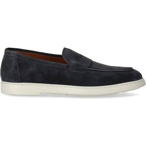 Navy Suede Leather Loafer - Doucal's - Modalova