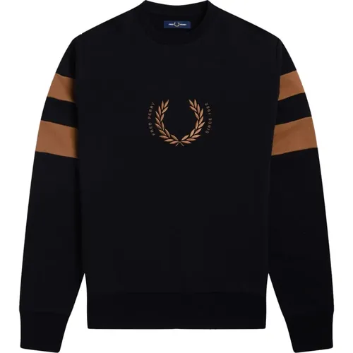 Bold Tipped Sweatshirt with Graphic Logo , male, Sizes: L - Fred Perry - Modalova