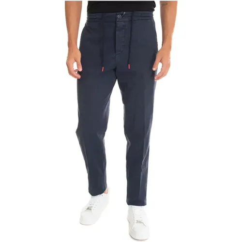 Chinos, male, , Size: W34 Steel Button Jogger Trousers - Kiton - Modalova