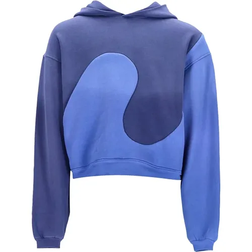 Hoodies, male, , Size: L Cotton Swirl Hoodie with Inserts - ERL - Modalova