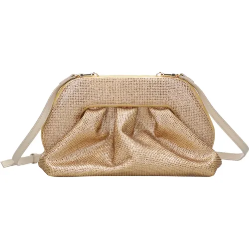 Golden Faux Leather Shoulder Bag , female, Sizes: ONE SIZE - THEMOIRè - Modalova