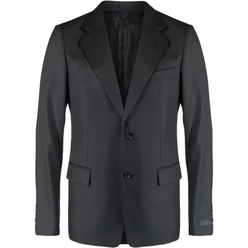 Charcoal Grey Wool Blazer with Notched Lapels , male, Sizes: L, 5XL, M - Lanvin - Modalova