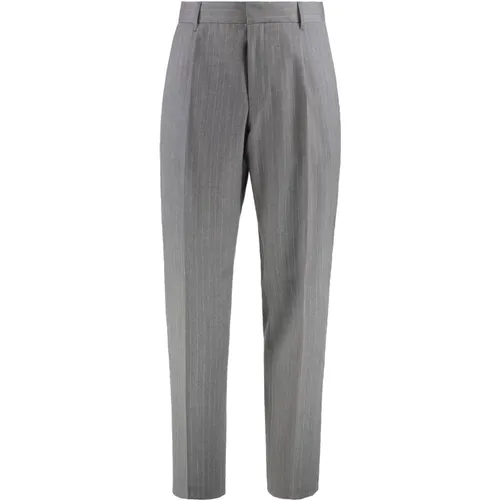 Suit Trousers, male, , Size: S Relaxed Fit Virgin Wool Trousers - HUGO - Modalova