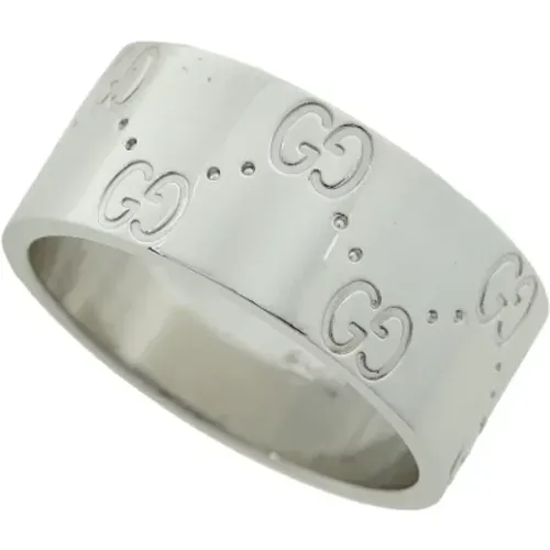 Pre-owned Jewellery, female, , Size: ONE SIZE Pre-owned White Gold rings - Gucci Vintage - Modalova