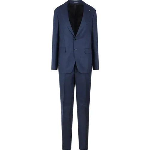 Single Breasted Suits, male, , Size: S Linen Single-Breasted Tailored Suit - Tagliatore - Modalova